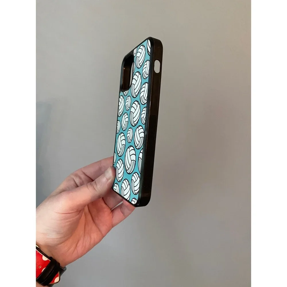 Volleyball Phone Case Unisex iPhone 12 Mini Teal Sports Graphic Print Slim Cover